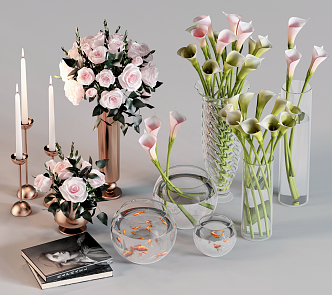 Modern Vase Ornaments Combination 3d model