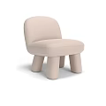 Light Pink Single Sofa With Minimalist Rounded Design And Sturdy Legs 3d model
