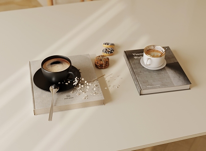 Coffee Cookie Books 3d model