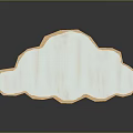 Cloud Shaped Wooden Decorative Shelf With Light Colored Surface And Edge Details 3d model