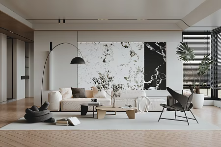 modern living room 3d model