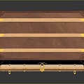 Brown Leather Storage Ottoman with Open Lid Gold Accents and Spacious Interior