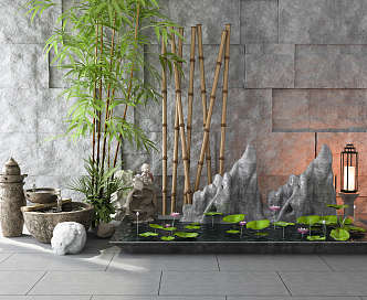 Chinese Gardening Sits Waterscape Gardening Sits 3d model