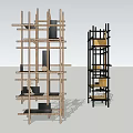 Modern Open Storage Shelving Units With Light Wood And Dark Black Frame Designs