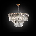 Elegant Modern Crystal Chandeliers With Gold Frame And Hanging Crystals