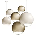 Modern Spherical Glass Pendant Lights in White and Gold Hanging Decor Design