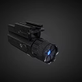 Tactical Weapon Flashlight With Blue LED Light And Mounting Bracket 3d model