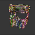 Elegant Beaded Jewelry Mask with Gold Black White Beads Decoration