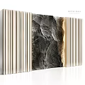 Modern Ripple Wall Design With Stone Texture And Vertical Stripes For Interior Decor