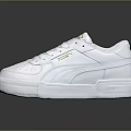 White PUMA Lace Up Sneakers With Perforated Upper And Platform Sole Design