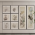 New Chinese Style Decorative Hanging Painting 3d model