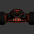 Futuristic Black Racing Car With Red Neon Lights And Aerodynamic Design