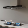 Modern range hood and stove combination 3d model