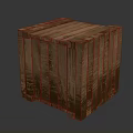 Rustic Wooden Cube Box With Plank Construction And Natural Wood Grain