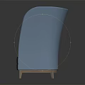 Modern Blue Armchair with Comfortable Pillow and Stylish Wooden Legs Design