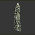 Stylish Leopard Print Wrap Dress with V Neck Short Sleeves and Mid Length Design