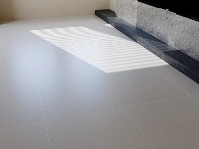 Light Gray Floor Tiles With Sunlight Reflection In Modern Indoor Space 3d model