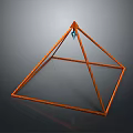 Orange Pyramid Furniture With Metal Frame Square Base And Hanging Ornament