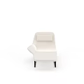 Modern White Chaise Lounge With Sleek Design And Black Metal Frame