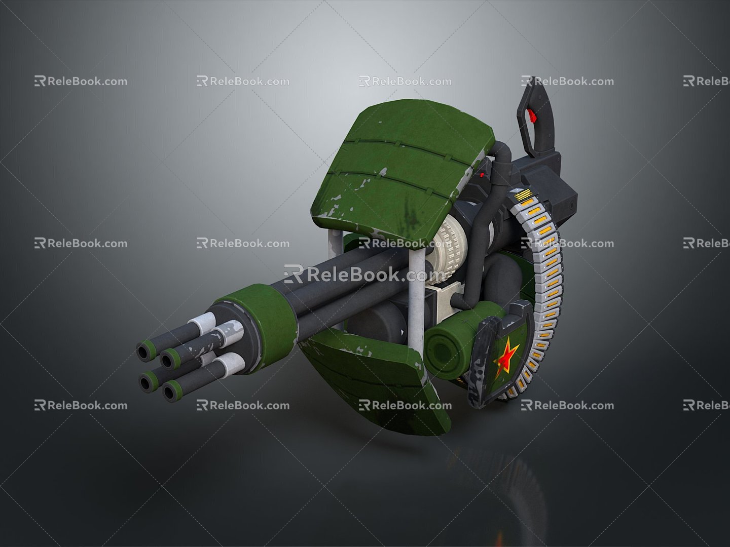 Turret Turntable Railgun Sci-fi Tower Defense Game Tower Defense Sci-fi Turret Game Turret Game Battery 3d model