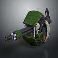 Turret Turntable Railgun Sci-fi Tower Defense Game Tower Defense Sci-fi Turret Game Turret Game Battery 3d model