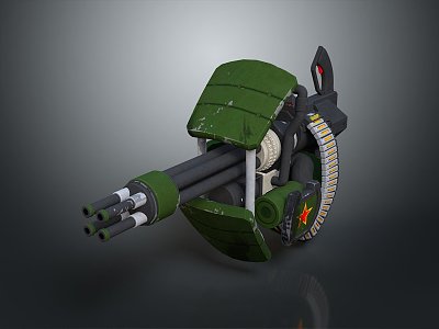 Turret Turntable Railgun Sci-fi Tower Defense Game Tower Defense Sci-fi Turret Game Turret Game Battery 3d model