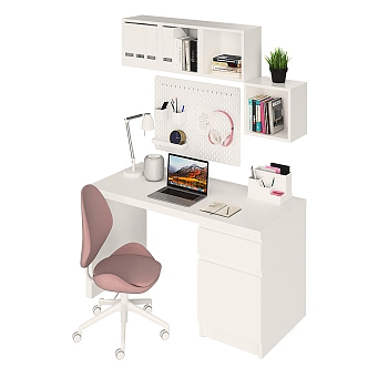 Modern desk and chair combination 3d model