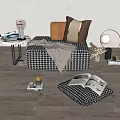 Modern bed end stool 3d model