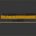 Detailed Yellow And Black Model Train Locomotive On Track With Reflective Background