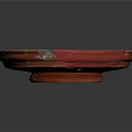 Orange Ceramic Bowl With Red Rim And Glossy Surface For Daily Use