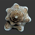 Striped Blue White And Brown Spiral Shell Aquatic Animal Conch Marine Life