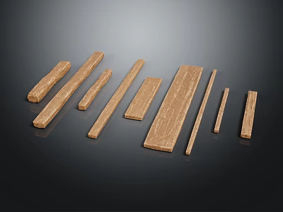 Natural Wooden Stone Slabs And Planks In Various Sizes For Design Projects 3d model