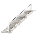 Elegant Modern Staircase Design With Marble Steps And Transparent Glass Railings