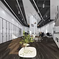 Modern Hair Salon Interior With Stylish Chairs Wooden Flooring And Product Shelves