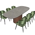 Dining table and chair combination 3d model