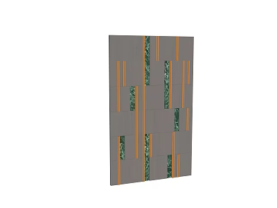 Modern Gray Background Wall With Orange Lines And Green Accents Design 3d model