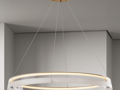 Modern Chandelier Light Luxury Minimalist Cream Style 3d model