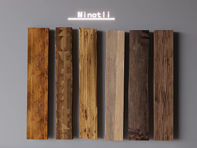Minotli Stone Wood Planks Showcasing Various Natural Textures And Colors 3d model