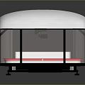 Modern Equipment with White Curved Top Transparent Side Panels and Sturdy Dark Frame Base