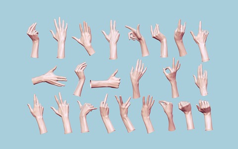 Women hand gestures hand gestures female hand 3d model