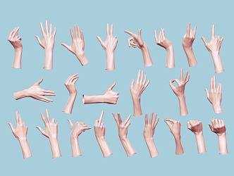 Women hand gestures hand gestures female hand 3d model