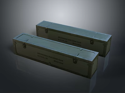 Weapon Storage Cases Wooden Long Durable Containers For Military Equipment Transport 3d model