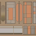 Modern partition glass partition wall restaurant partition metal 3d model