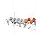 Diverse Leisure Chairs Collection Featuring Gray White Orange Red Hues and Wooden Metal Legs