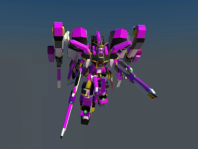 Smart Machine Purple Pink Mech Design With Multiple Weapons And Futuristic Technology 3d model