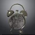 Silver Vintage Alarm Clock With Double Bells Handle And Textured Face