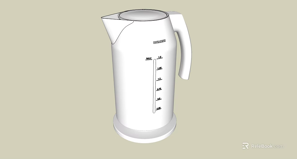 White Electric Kettle With Measuring Scale Daily Electrical Appliance For Home Use 3d model 