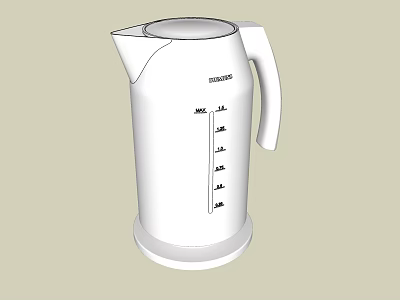 White Electric Kettle With Measuring Scale Daily Electrical Appliance For Home Use 3d model