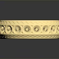 Elegant Golden Bracelet with Intricate Engraved Patterns and Shiny Textured Surface 3d model