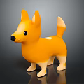 Cute Orange and White Standing Cartoon Dog Stuffed Doll with Soft Design